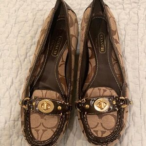Coach loafers brown signature logo sz 11